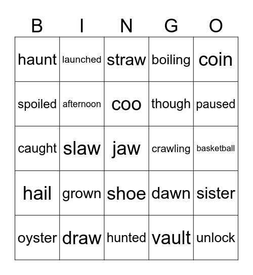 Plus 51 only sight and sound 25 words Bingo Card