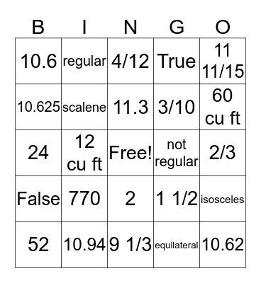 Review of the Year Bingo Card