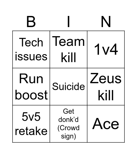 Faze vs Spirit map 3 (Vertigo) Bingo Card