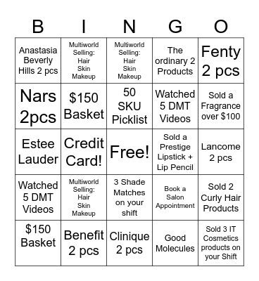 Store 1340 Challenge Bingo Card