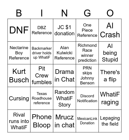 WhatiFracing Bingo Card