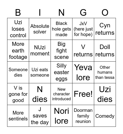 MD episode 7 Bingo Card