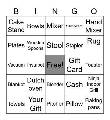 Julia’s Bridal Shower Bingo Card