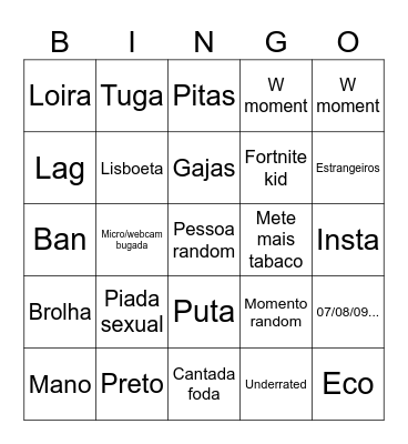 CHAT PT BINGO Card