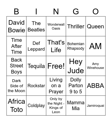 Best songs IN THE WORLD Bingo Card