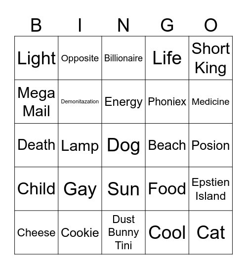 Infinite Craft Bingo Card