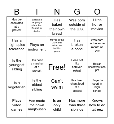 Ice Breaker Bingo Card