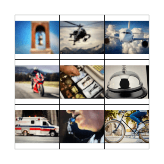 Around town sounds Bingo Card