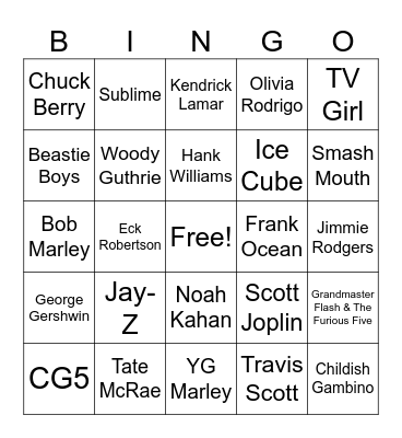 March 29th Bingo Card