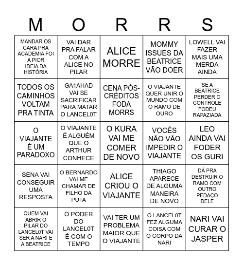 Revelas BINGO FODA Bingo Card