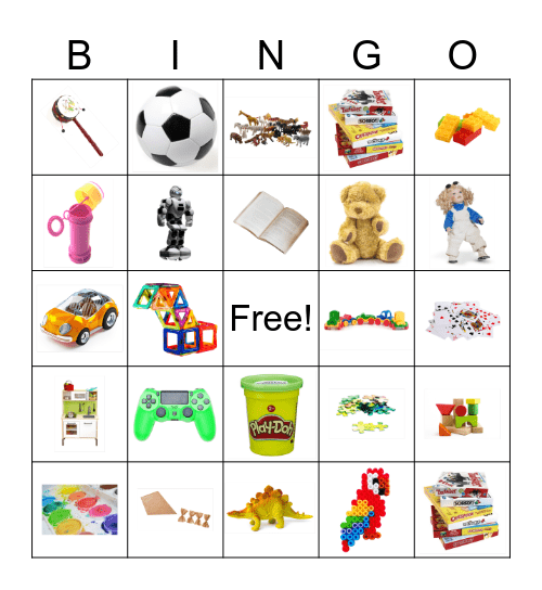 My Favourite Toy Bingo Card