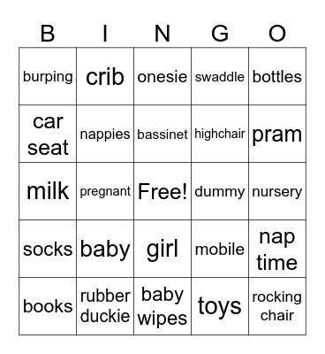 BABY Bingo Card
