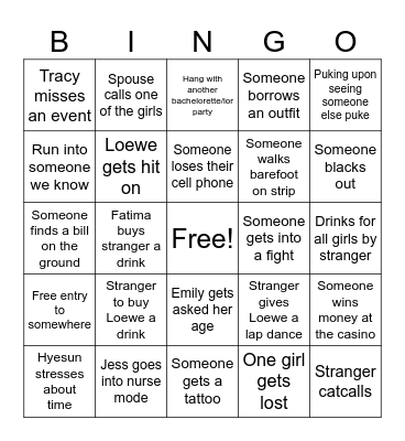 Loewe's Bach Bingo Card