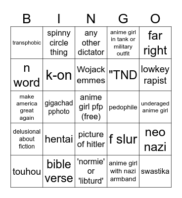 twitter speedrun Bingo Card