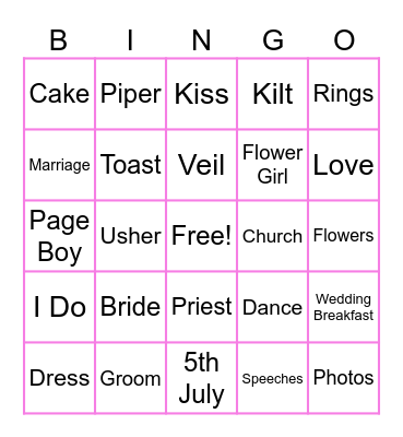 Nikki's Hen Bingo Card