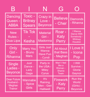 Steph's Hen Party Bingo Card