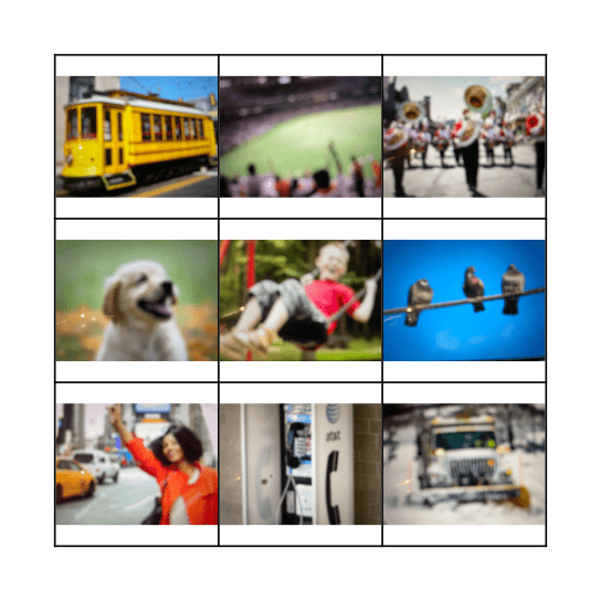 Around town sounds Bingo Card