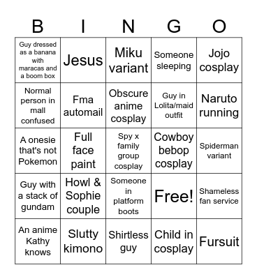 AB day 1 Bingo Card
