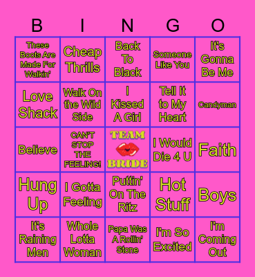 Musical Bachelorette Bingo! Bingo Card