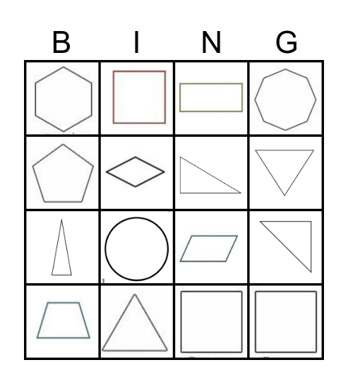 Polygons Bingo Card