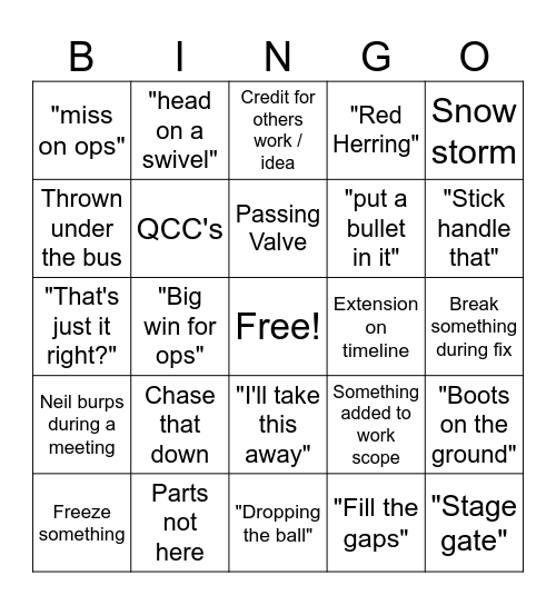 2024 Turnaround Bingo Card