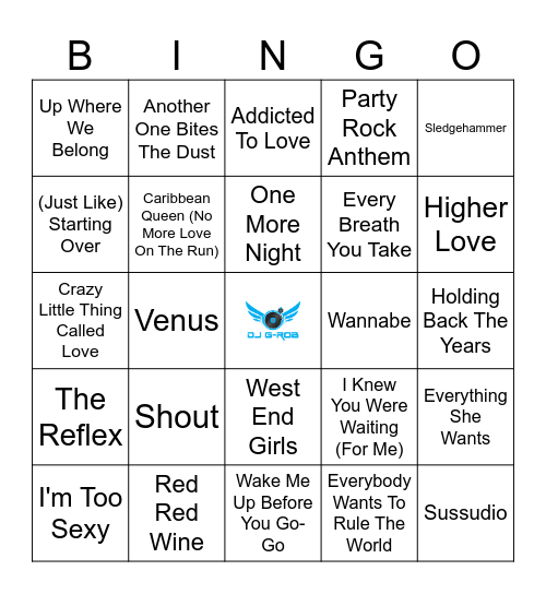 British Invasion Bingo Card