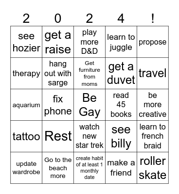 Erin 2024 Bingo Card
