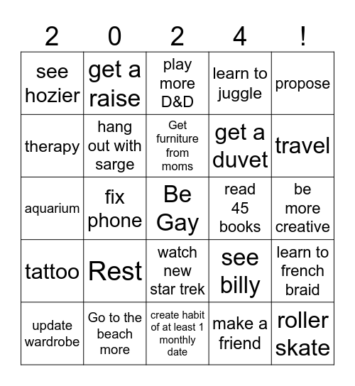 Erin 2024 Bingo Card