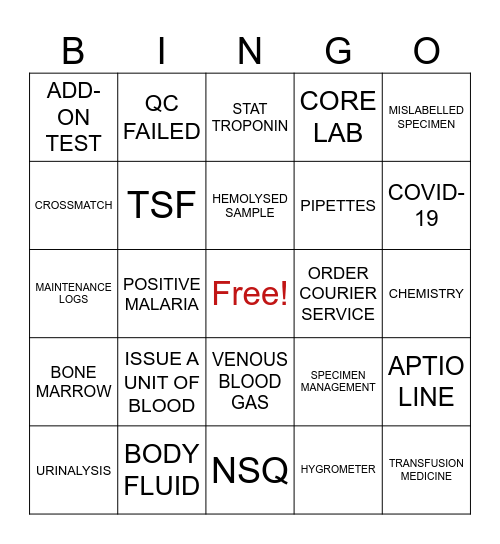 EGH MED LAB WEEK 2024 Bingo Card