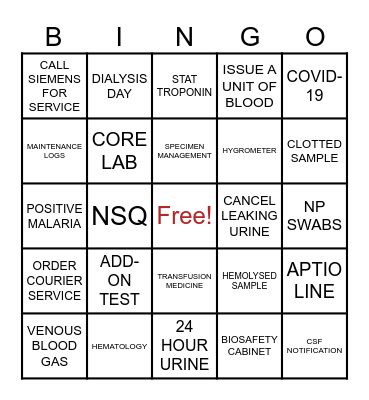 EGH MED LAB WEEK 2024 Bingo Card