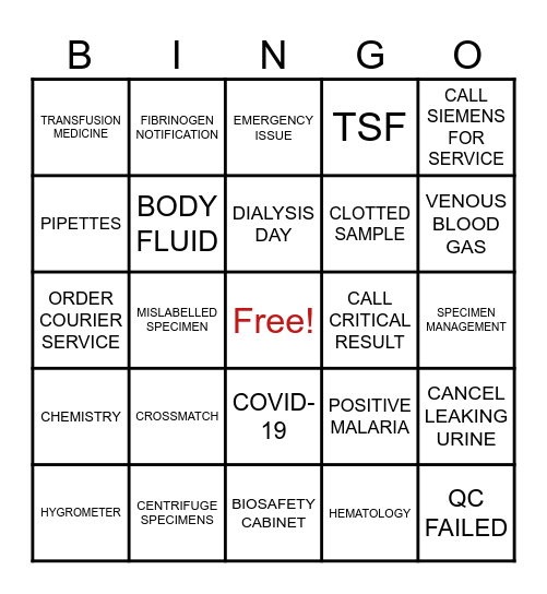 EGH MED LAB WEEK 2024 Bingo Card