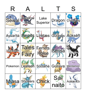 Pokemon Bingo Card