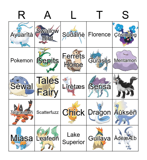 Scatterbug Bingo Card