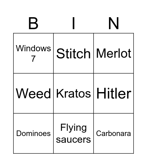 Mecca Batt Bingo Card