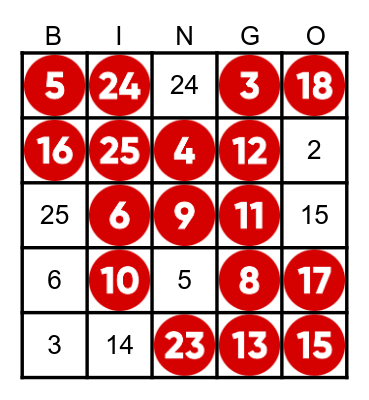 Multiply Bingo Card