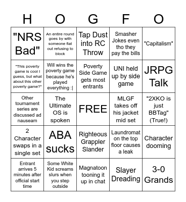 Hog anime Bingo Card