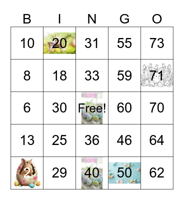 Easter Bingo Card