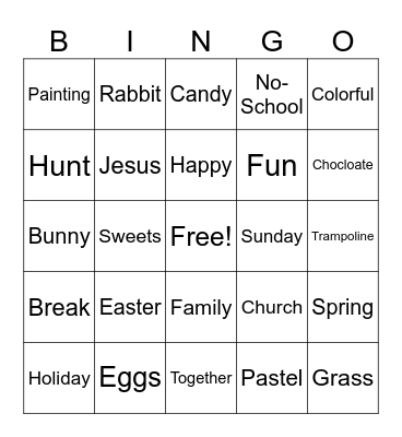Easter Bingo Card