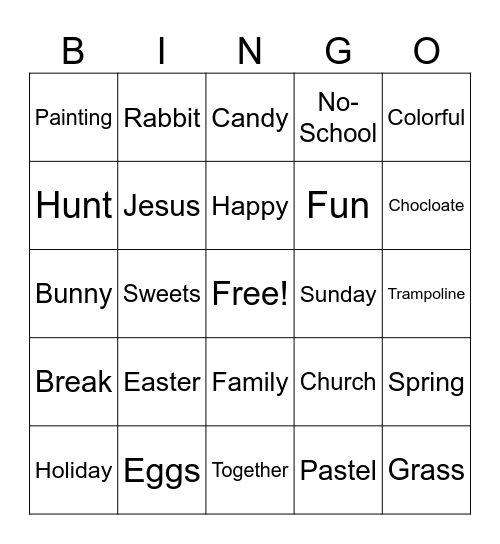 Easter Bingo Card