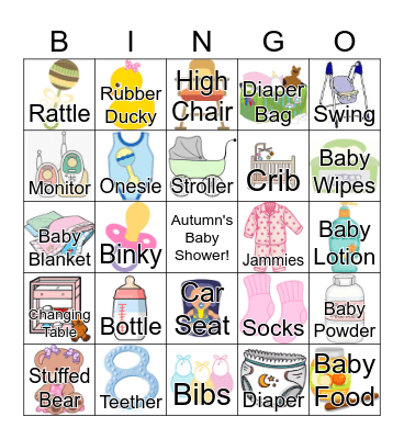 Baby Shower Bingo Card