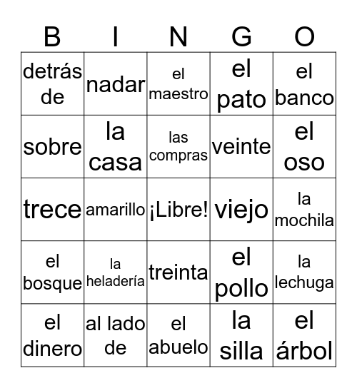 Español: ¡Tres unidades! Bingo Card