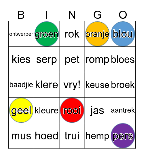 Klere Bingo Card