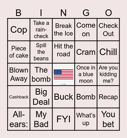 American Bingo Card