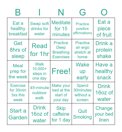 World Health Day Bingo Card