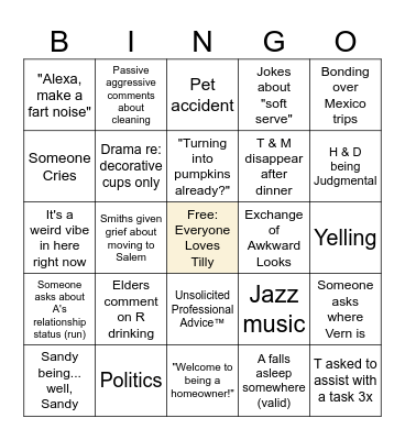 Hall Family Easter Bingo Card