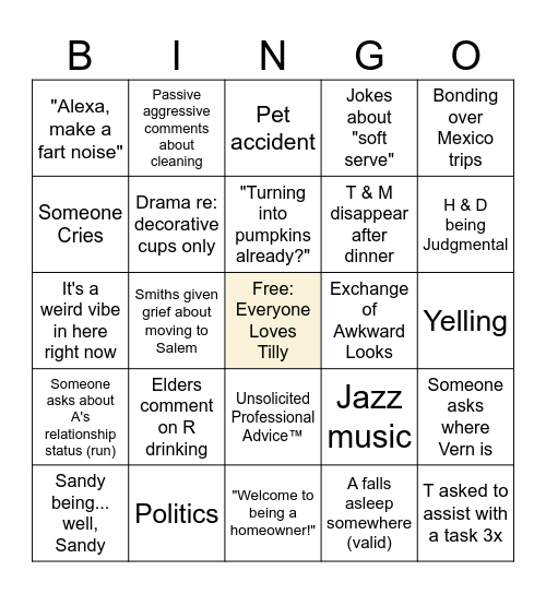 Hall Family Easter Bingo Card