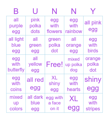 Easter Egg Bingo! Bingo Card