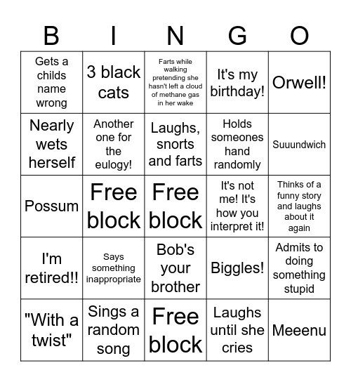 Tuddle's Bingo! Bingo Card