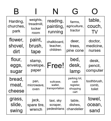 Connections Bingo Card