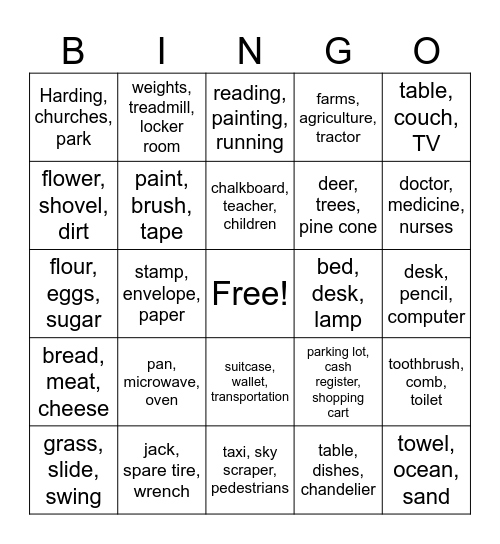Connections Bingo Card